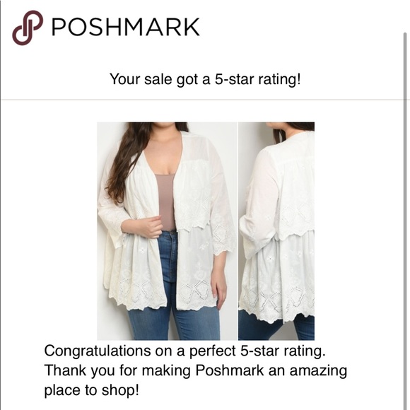 OFF WHITE  EYELET CARDIGAN TOP - Picture 8 of 8